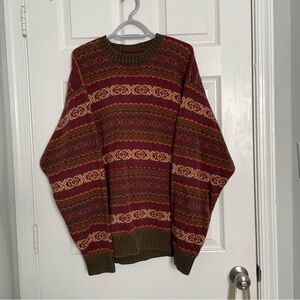 Vintage Tommy Hilfiger Red and Green Sweater